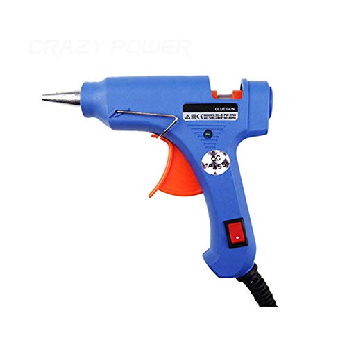 20 Watt Glue Gun with 10 Transparent Glue Sticks Switch ON/Off & Indicator Color Blue