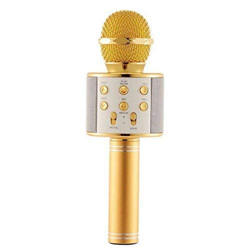 TechKing Bluetooth Ws-858 Wireless Connection Mic Karaoke Bluetooth Microphone With Inbuilt Speaker With Audio Recording For All Smartphones & Tablets