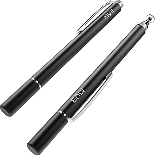 Elv FPStyli-2Gen-JETBLKIN Fine Point 2nd Gen Stainless Steel Stylus Pen for Tablets, Smartphones, Amazon Kindle (Jet Black)