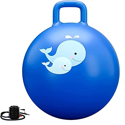 Glaceon Hopper Ball, Bouncy Ball with Handle for Kids, Hippity Hop, Sit on Jumping Bouncer, 65 cm Bouncing Ball Educational Toy for Children Kids Toddlers || Multi Color (Pack of 1)