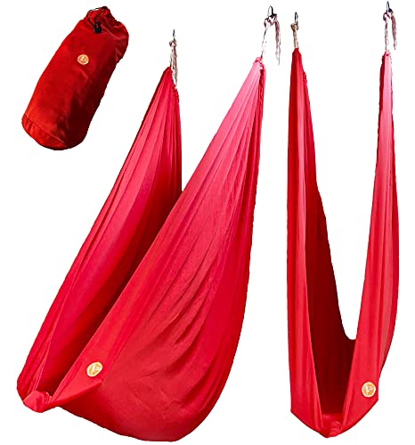 The Yogis™️ Lycra Fabric Aerial Yoga Hammock ( Colour – Red)