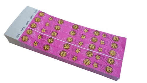 WristID™ Tyvek Paper Wristband Pink Smiley Star Design Pack of 100 on Amazon