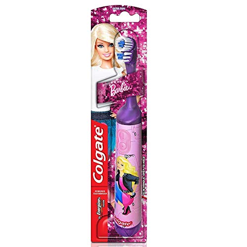 Colgate Kids Barbie Battery Powered Electric Toothbrush, Extra Soft Bristles (Age 3+)