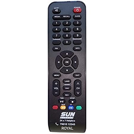 MFGTECH™ Sun Direct Setup Box Universal DTH Remote Controller Works with All SD & 4k HD TV (Black)