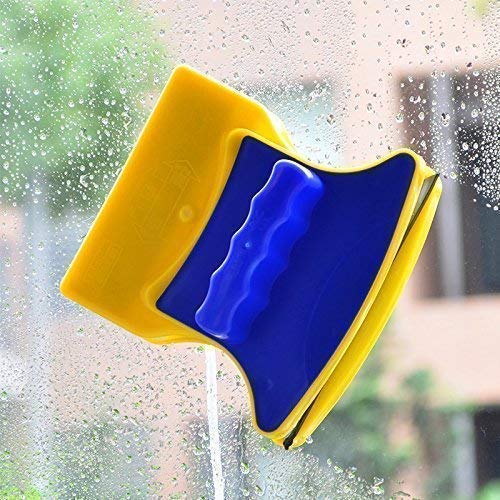 Sposito Magnetic Window Cleaner Double-Side Glazed Two Sided Glass Cleaner Wiper with 2 Extra Cleaning Cotton Cleaner Squeegee Washing Equipment Household Cleaner Style (E)